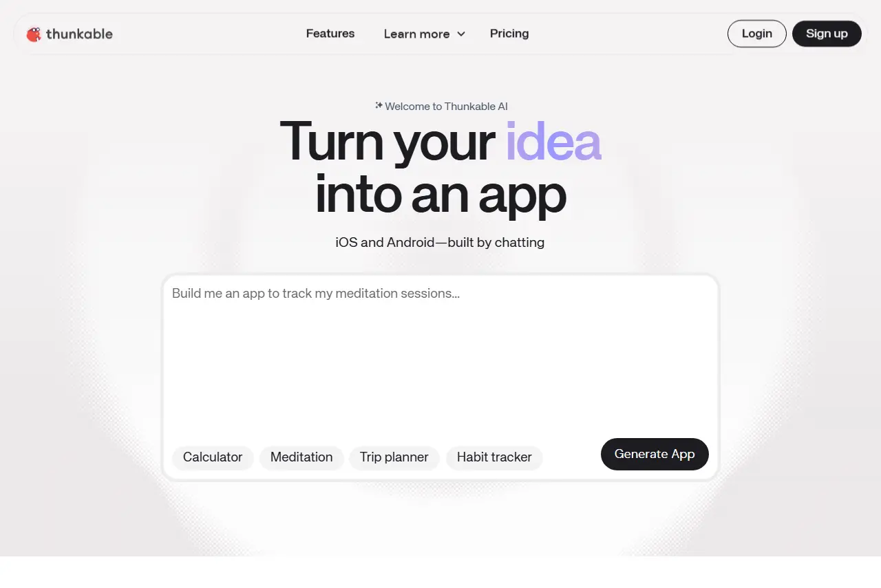 Herramienta No-Code multiplataforma Thunkable. Utilizado como Software para desarrollo de apps