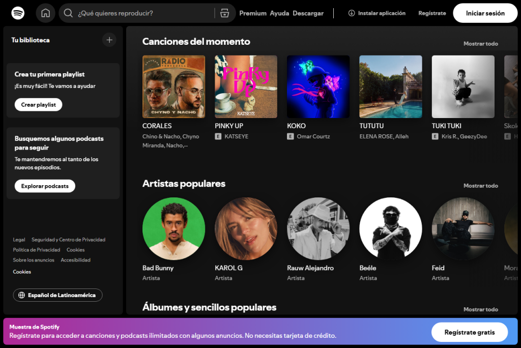 Ejemplo de aplicaciones nativas: Spotify