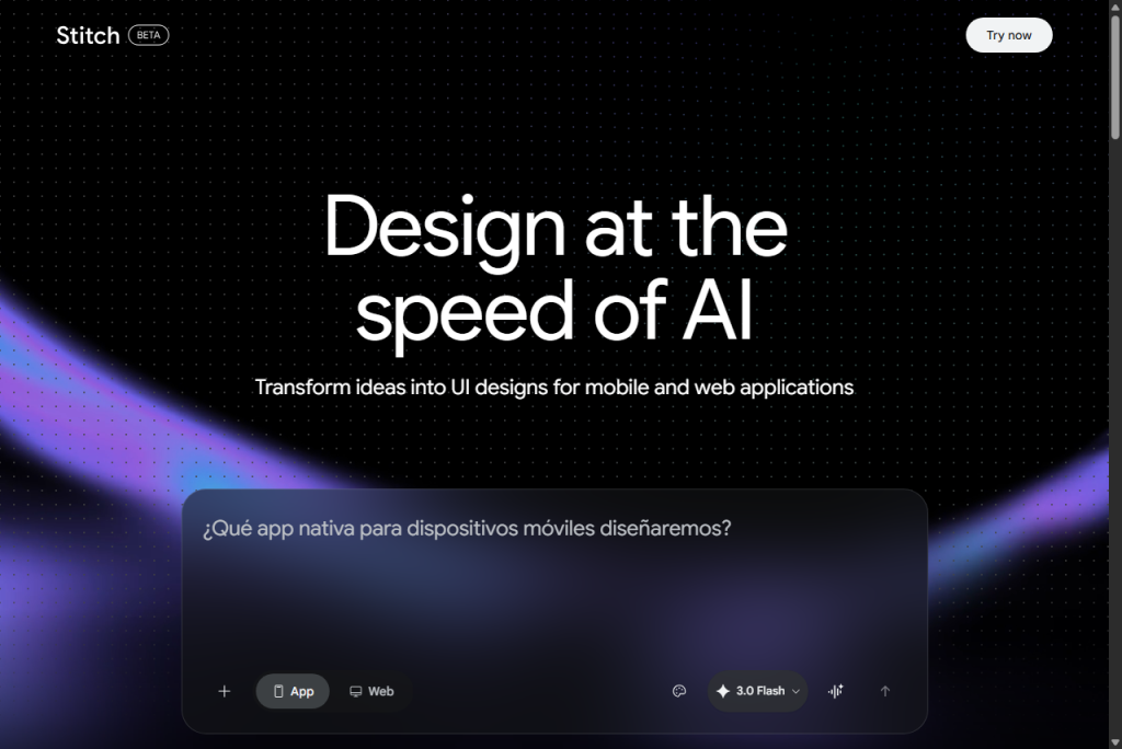 Aplicaciones para el desarrollo web: stitch de Google