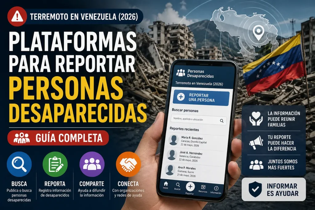 Plataformas para Reportar Personas Desaparecidas por el Terremoto