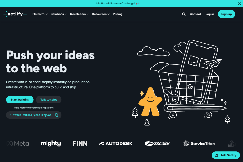 screenshot de netlify