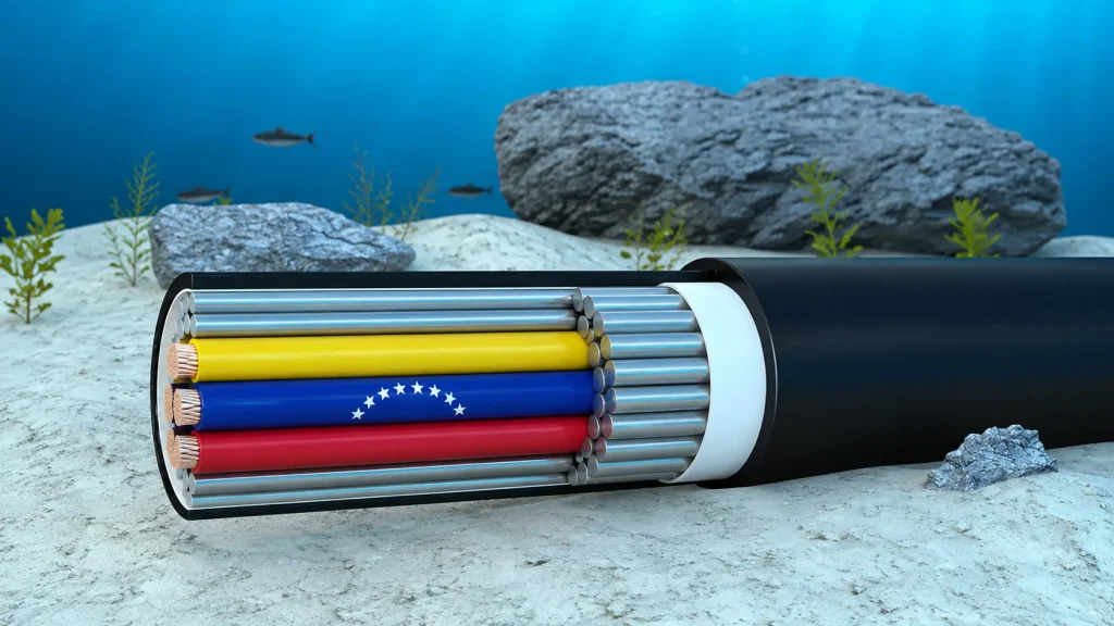En la imagen aparece un cable submarino representando el cable fenix