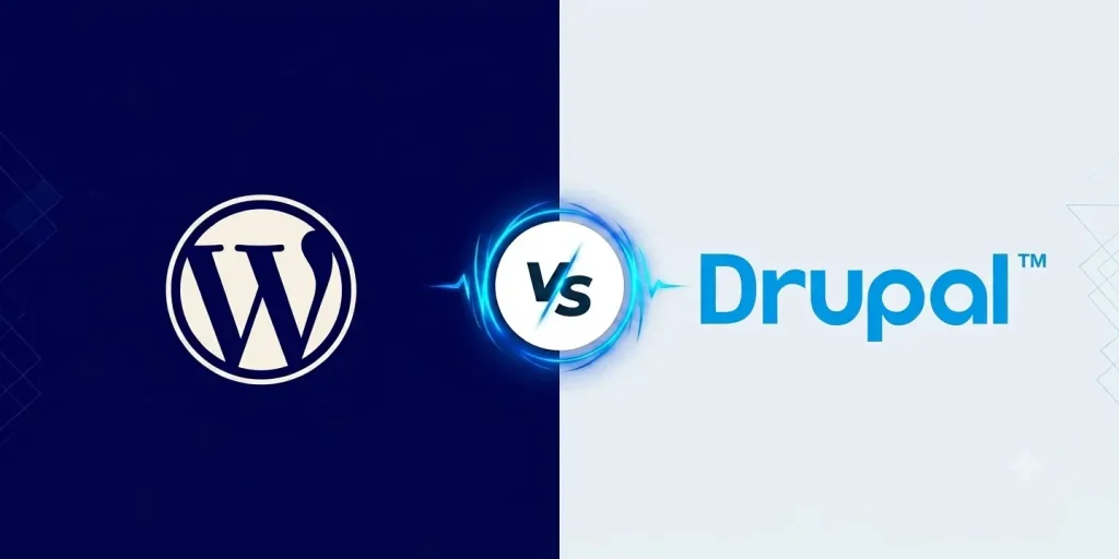 En la imagen se ve el logo de wordpres y drupal